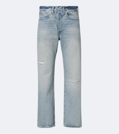 Rrl Faded Straight Jeans In Blau
