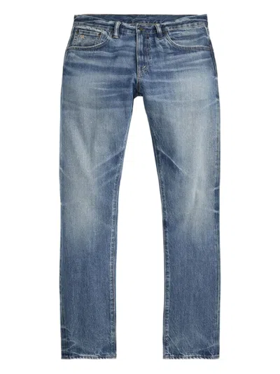 Rrl Faded Straight-leg Jeans In Blue