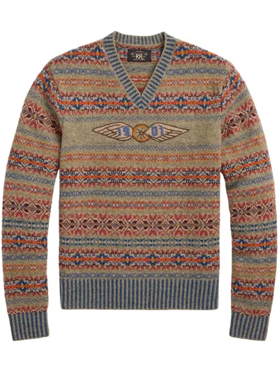 Rrl Fair Isle Knit Sweater In Multi