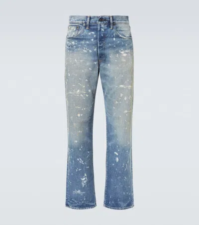 Rrl Fenimore Faded Straight Jeans In Blue
