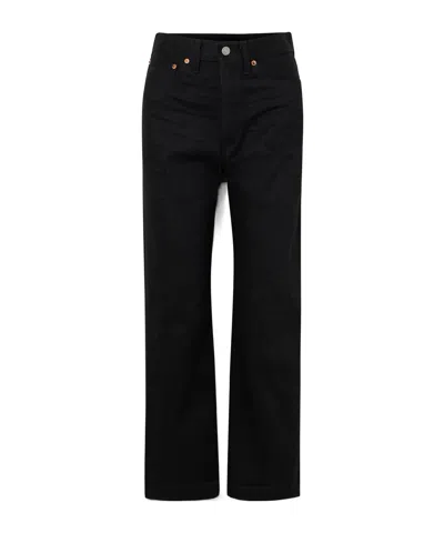Rrl High-rise Wide-leg Jeans In Black