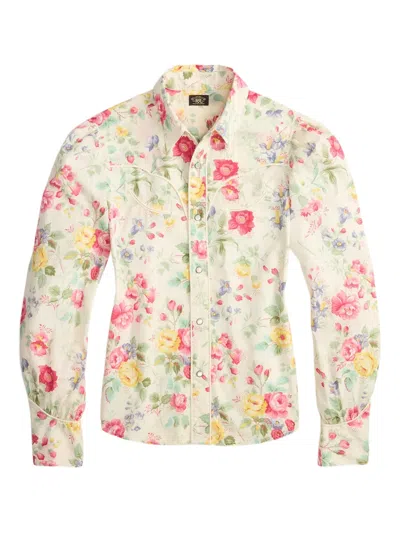 Rrl Floral-print Long-sleeve Shirt In Multi