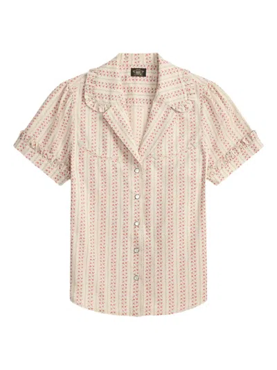 Rrl 플로럴 프린트 러플 트리밍 스커트 In Brown