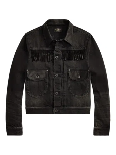 Rrl Fringed Jacket In Black
