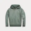 Rrl Garment-dyed Fleece Hoodie In Green