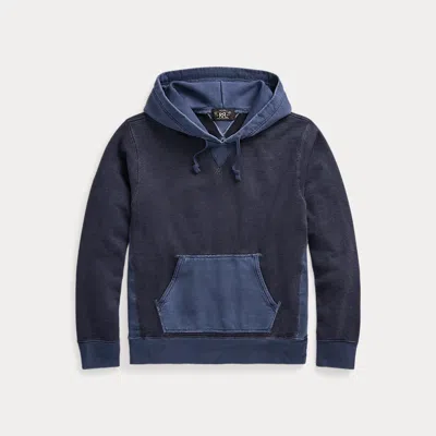 Rrl Garment-dyed French Terry Hoodie In Blue