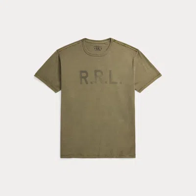Rrl Garment-dyed Logo Jersey T-shirt In Green