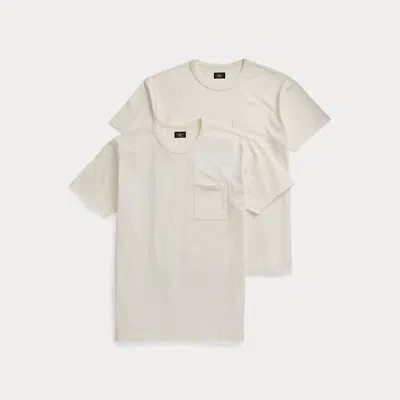 Rrl Garment-dyed Pocket T-shirt Two-pack In White