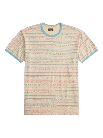 Rrl Geometric-pattern T-shirt In Neutral