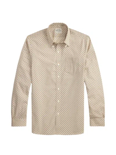 Rrl Geometric-print Button-down Shirt In Nude