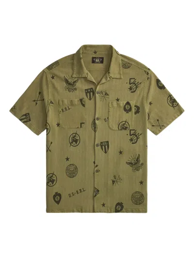 Rrl Graphic-print Short Sleeve Shirt In Green