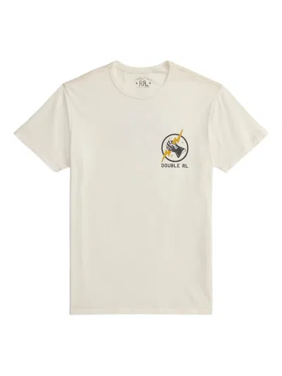Rrl Kurzärmeliges T-shirt Mit Grafischem Print In White