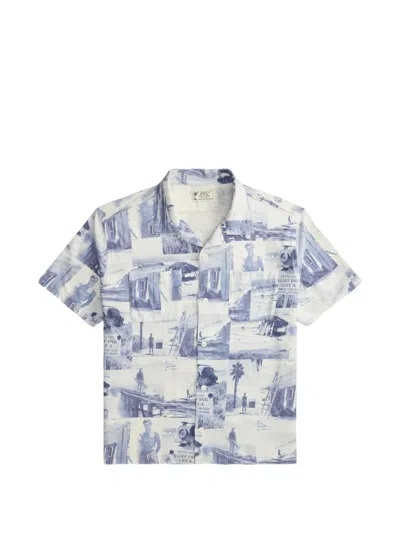 Rrl Graphic-print Short-sleeve Shirt In Blue