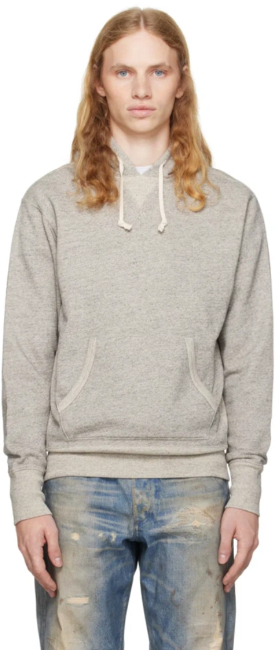 Rrl Gray Boxy-fit Hoodie In Atltc Grey Heather
