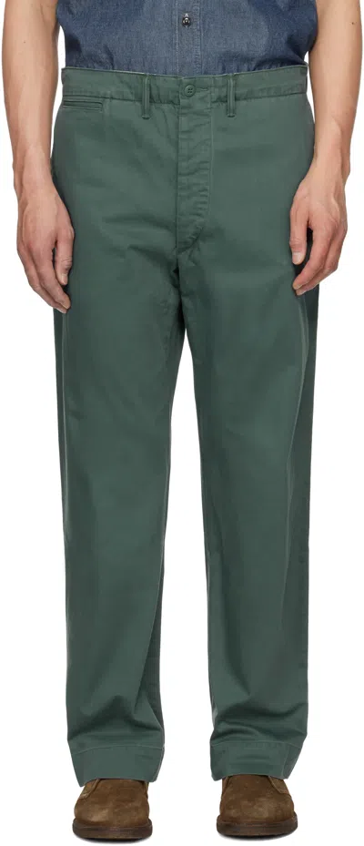 Rrl Green Field Chino Trousers In Gas Station Green
