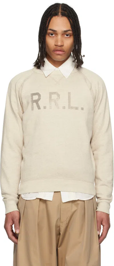 Rrl Green Garment-dyed Waffle-knit Henley In Oatmeal Heather