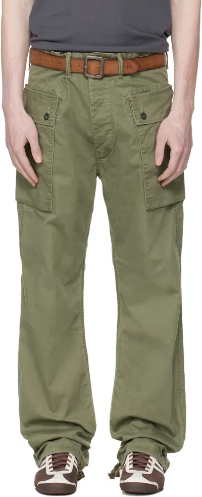 Rrl Green Herringbone Field Cargo Pants In Black