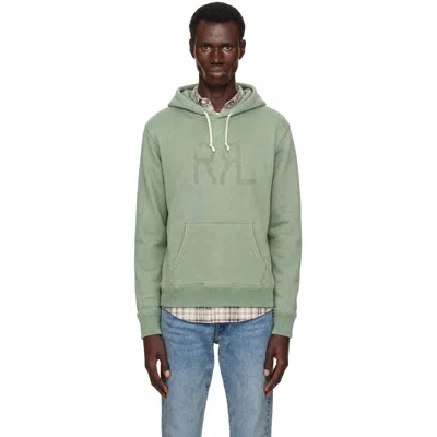 Rrl Green Logo Frayed Hoodie