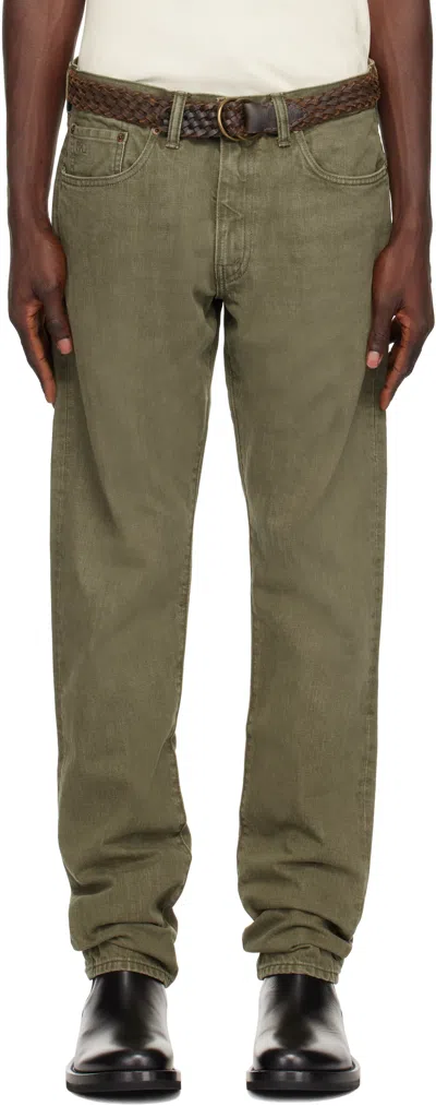Rrl Green Slim-fit Jeans In Olive