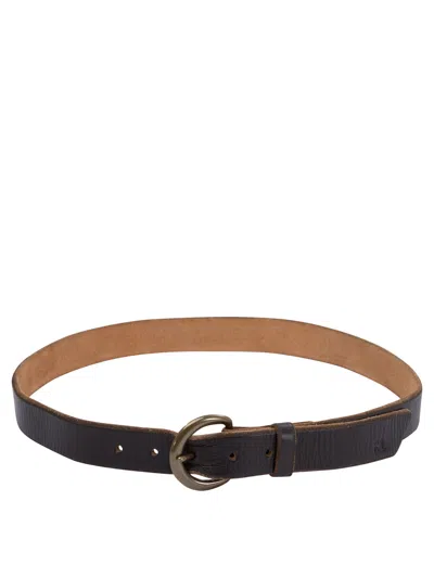 Rrl Hammered Leather Belt Belts Brown