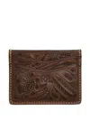 Rrl Hand-tooled Leather Cardholder In Brown
