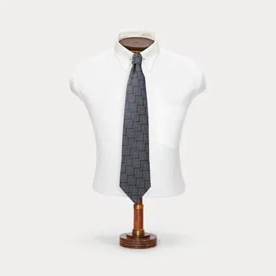 Rrl Handmade Floral Silk Jacquard Tie In Grey
