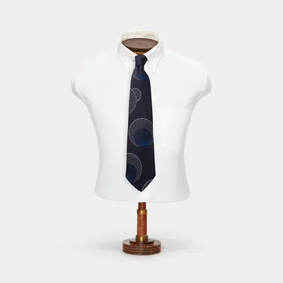 Rrl Handmade Print Silk Twill Tie In Blue