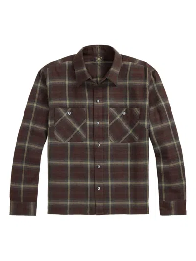Rrl Hannah Plaid Long-sleeve Shirt In Brown