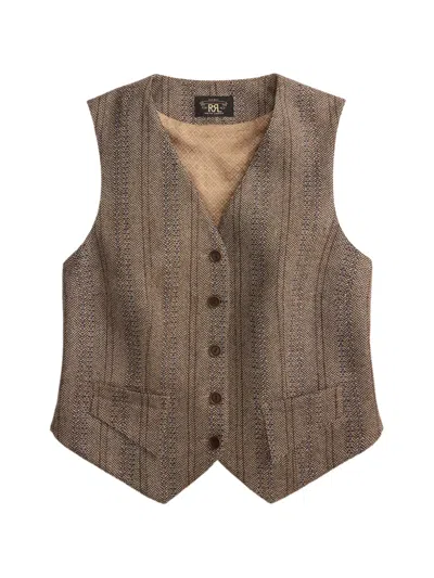 Rrl Herringbone Button Vest In Multi