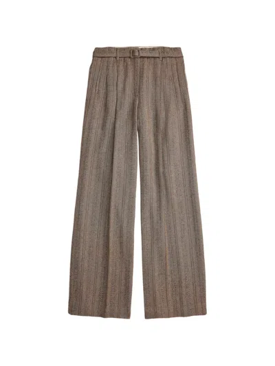 Rrl Wool And Cotton-blend Wide-leg Pants In Black