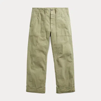 Rrl Herringbone Trouser In Green