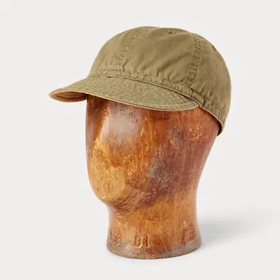 Rrl Herringbone Twill Service Cap In Green