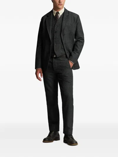 Rrl Herringbone Waistcoat In Grey