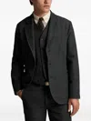 Rrl Herringbone-pattern Single-breasted Blazer In Black