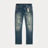 Rrl High Slim Brannon Repaired Jean In Blue
