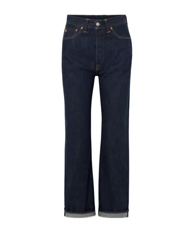 Rrl High-rise Wide-leg Jeans In Black