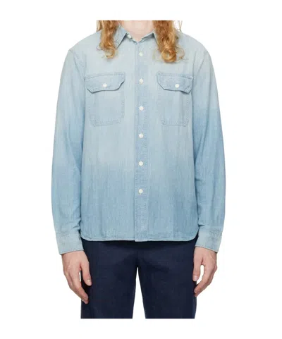 Rrl Illinois Button-up Denim Shirt In Blue