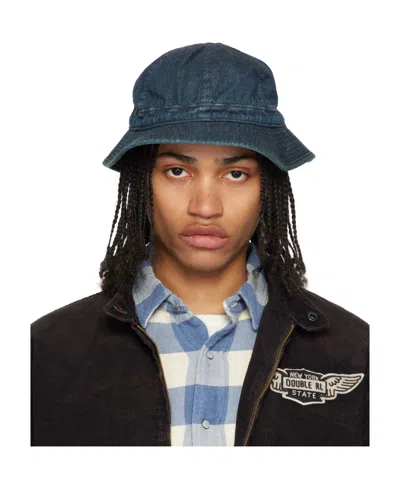 Rrl Indigo Denim Bucket Hat In Black