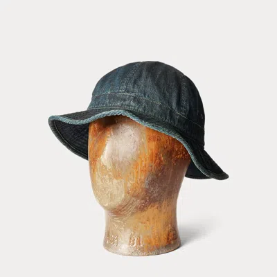 Rrl Indigo Denim Bucket Hat In Blue