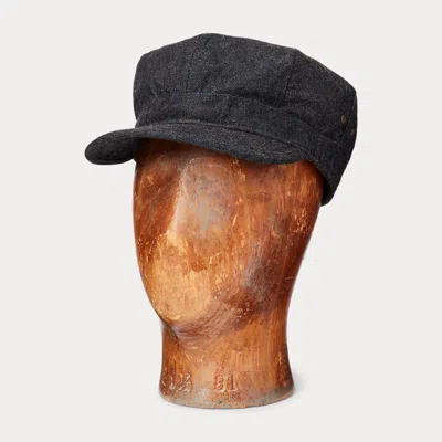 Rrl Indigo Denim Cap In Black