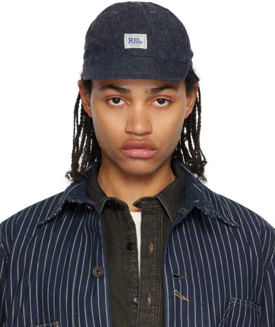 Rrl Indigo Denim Service Cap In Rinse