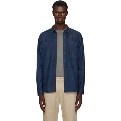 Rrl Indigo Denim Work Shirt In Indigo Rinse