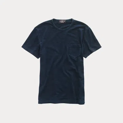 Rrl Indigo Jersey Pocket T-shirt In Blue