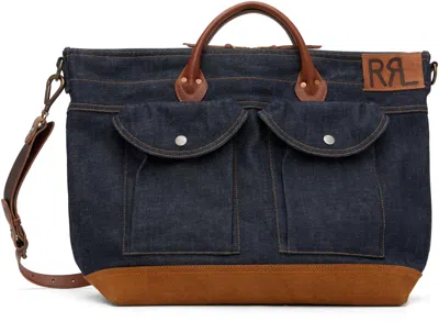 Rrl Indigo Leather-trim Denim Tote
