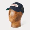 Rrl Indigo Logo-patch Denim Trucker Cap In Blue