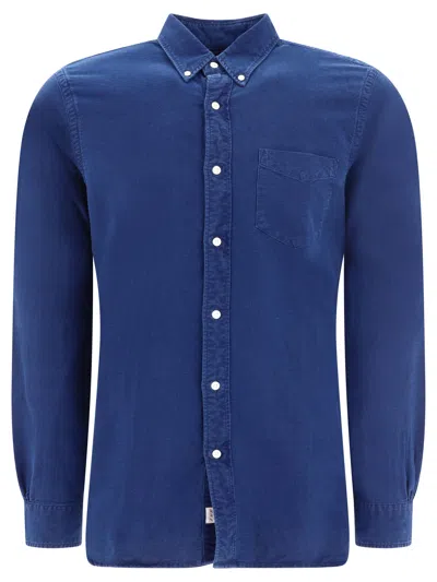 Rrl Indigo Oxford Shirts In Blue