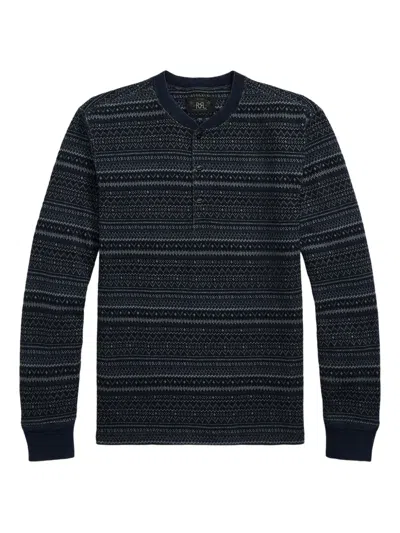 Rrl Intarsia-knit Sweater In Black