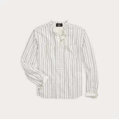 Rrl Jacquard-knit Popover Shirt In White