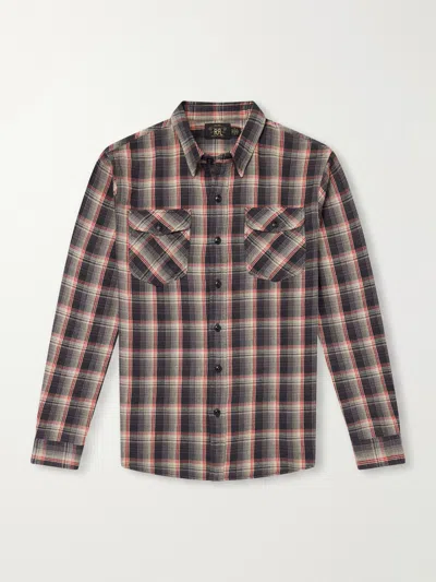 Rrl Jasper Checked Cotton Shirt In Brown