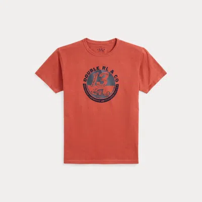 Rrl Jersey Graphic Crewneck T-shirt In Orange